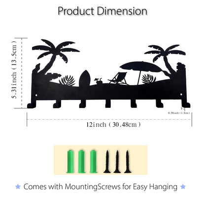 BooWoodNeonMetal Wall Mounted Key Rack | Metal Key Rack Hook Organizer | Metal Key Organizer with 7 Hooks Wall Decoration for Front Door, Hallway, Kitchen, Office