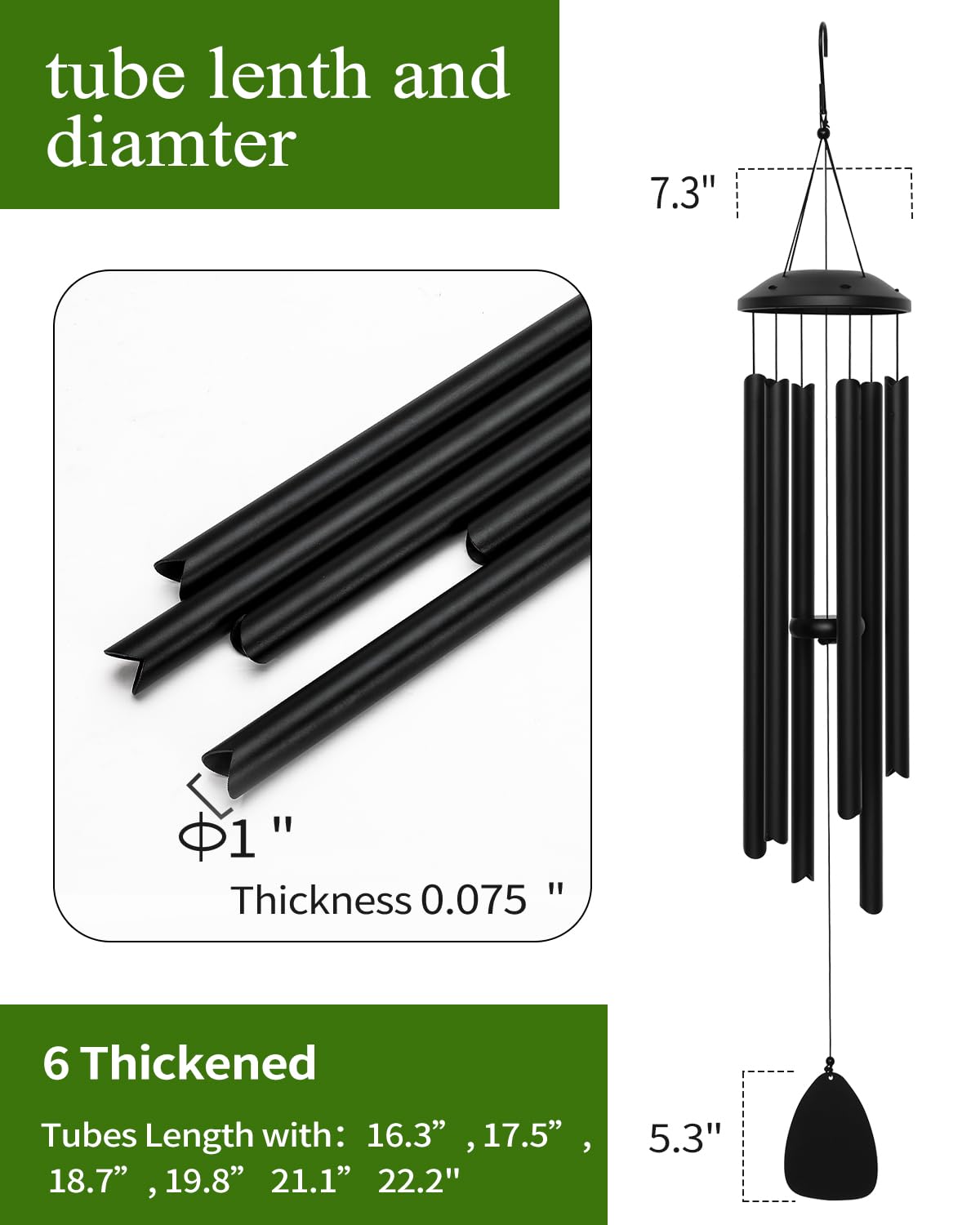 48" Wind Chimes for Indoor and Outdoor, Deep Bass Tone and Professional Tuned Aluminum Wind Chimes for Patio Garden Memorial, Sympathy Gift for Loss of Loved One, Housewarming Gift