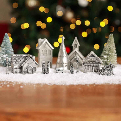 LISA LEONARD DESIGNS Pewter Carolers Christmas Village Collection Christmas Miniature, Festive Village Set Decorations Christian Gift Nativity Scene Add-On for Home