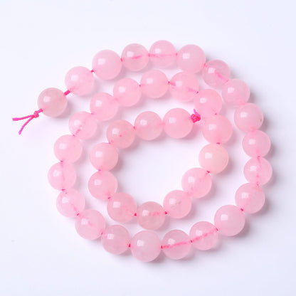 36PCS 10MM Beads Natural Amethyst Stone Pink Crystal Quartz Gemstones for Jewelry Making DIY 15Inches