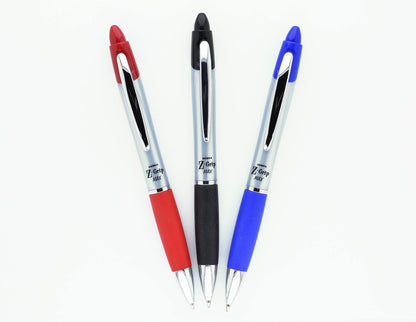 Zebra Pen, Z-Grip MAX Retractable Ballpoint Pens, Red Ink, 1.0mm Medium Point, Wide Barrel with Comfortable Grip, Silver Barrel, Metal Clip, 12-Count, (22430)