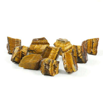 Nvzi Raw Tiger Eye Stone, Crystals and Healing Stones, Bulk Crystals, Rocks for Tumbling, Raw Crystals Bulk, Amathesis Crystal, Calcite Crystal for Decoration, Wicca, Reiki, Chakra and Energy(1LB)