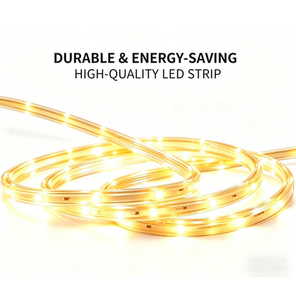Areful LED Rope Lights, 16.4ft Waterproof Connectable Strip Lighting, 3000K Soft White, Indoor Outdoor Mood Lighting for Home Christmas Holiday Garden Patio Party Decoration
