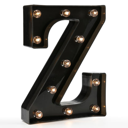 OYCBUZO Light Up Black Alphabet Marquee Letters Sign LED Marquee Number Lights Sign for Night Light Home Bar Christmas Lamp Birthday Party Wedding Decoration Z