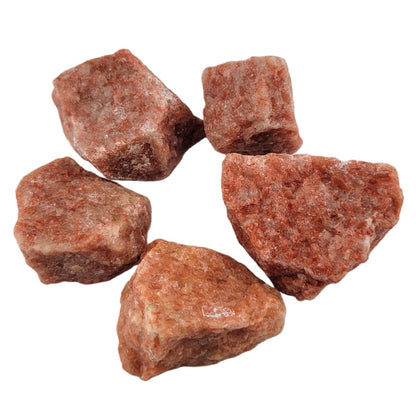 3-5Pcs Natural Sunstone Raw Crystals 1''-2'' Rough Stones Rocks for Tumbling Polishing Cabbing Gemstones Crystals and Healing Stones for Wicca Reiki,Fountian Rocks for Decorations (Sunstone)