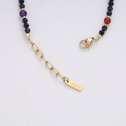 COAI 7 Chakra Bracelet for Women, Beaded Jewelry Black Tourmaline Bracelet for Women