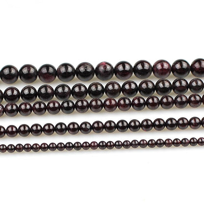 MJDCB Natural Stone Beads Garnet Round Loose Beads for Jewelry Making DIY Bracelet Necklace (6mm)