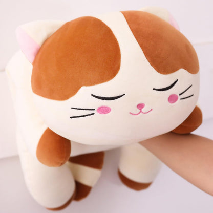 Cat Big Plush Hugging Pillow, Super Soft Kitten Kitty Stuffed Animals Toy Gifts for Kids, Girls, Bed, Christmas, Valentine 21.7" (Brown)