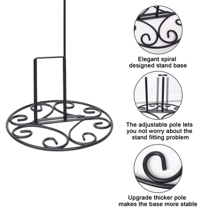 ESTTOP Garden Flag Stand Base, Free Standing Decorative Metal Scroll Flag Stand, 11 Inches Wide x 6 Inches High 1.4 lbs Solid Steel, Suit for Yard, Patio,Lawn, Deck, Sidewalk, Tailgate, Porch