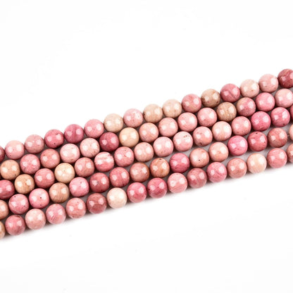 LIFAVOVY Genuine Rhodochrosite Beads for Jewelry Making Gemstone Semi Precious Stone Round 10mm Strand 15in(36-38pcs)