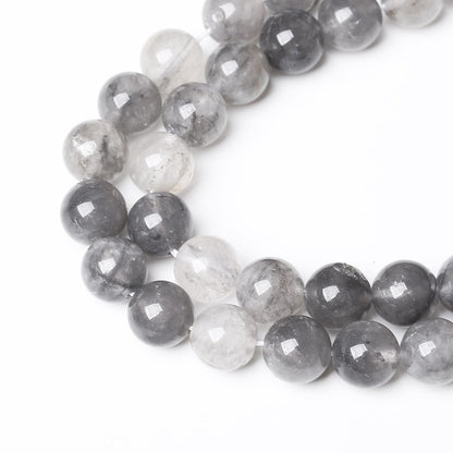 45pcs 8mm Natural Grey Cloud Crystal Stone Beads for Jewelry Making Energy Healing Power Stone Beads DIY Bracelet Necklace Accessories 15"(8mm, Grey Cloud Crystal)