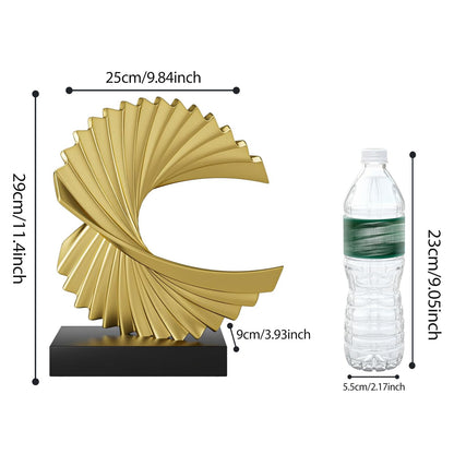 Paytonture Gold Ocean Wave Statue, Modern Abstract Art, Resin Statue, Office Desk & Shelf Decor Accent for Men