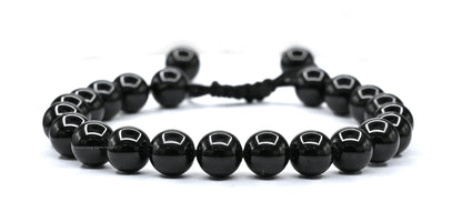 Amazing Gemstone Black Tourmaline Bracelet for Women Men's Gifts - Protection Healing Crystal Bracelet - 8mm Gemstone Beaded Adjustable Bracelet Pulseras Para Hombres Mujer Stocking Stuffers