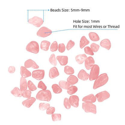 31 inches Chip Stone Loose Gemstones Beads Drilled Strand for Jewelry Making (Pink Quartz)