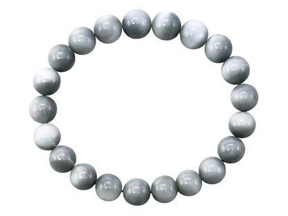 Amazing Gemstone Grey Cats Eye Bracelet for Women Men's Gifts - Protection Healing Crystal Bracelet - 8mm Gemstone Beaded Stretchable Bracelet Pulseras Para Hombres Mujer Stocking Stuffers Mothers Day Gift