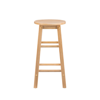 Linon Natural Barstool with Round Seat, 24-Inch
