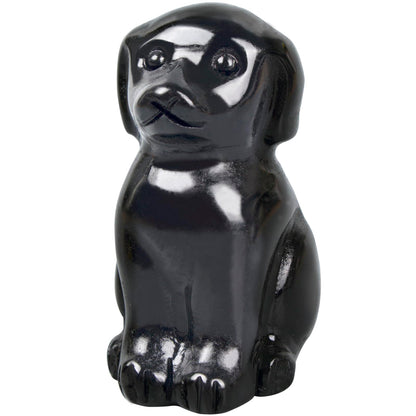 Ytbeoxk Hand-Carved Natural Obsidian Dog Crystal Dog Sculpture for Spiritual Healing Energy Stone Feng Shui Wealth Protection Figurine HomeOffice Desk Decor Unique Gift for Pet Lovers Birthday.