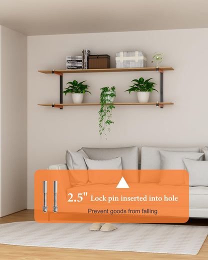 Lumber Storage Rack Wall-Mounted Lumber Racks Heavy Duty Wood Storage Rack with 6-Level Holds Up 720 LBS Sturdy Folding Garage Wood Organizer Orange Shelving Metal Shelf for Indoor & Outdoor- 4 Pack
