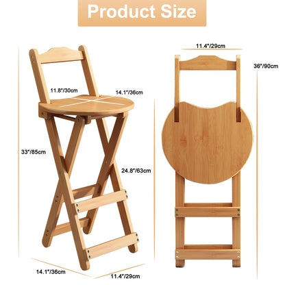 Yuxitia Folding Bar Stool Kitchen 24 inch Folding Kitchen Counter Chair Portable Wooden Bar Stool Outdoor Shop Kitchen Restaurant Coffee Stool 1 (Burlywood)