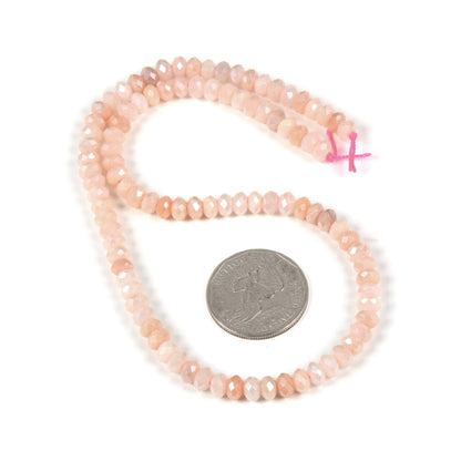 Aqua Aura Peach Aventurine 6mm Gemstone Faceted Rondelle Loose Beads DIY Jewelry Making Beads 16 Inch