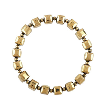 YASHEE Golden Hematite Beaded Crystals Bracelet, Anxitey Relief, Calming Bracelet, Chakra Energy Healing Gemstone, Stretchable Elastic Spiritual Unisex Bracelet, Yoga Crystals, Bohemian Jewelry, Healing Crystals Beads