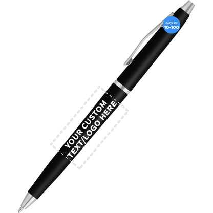 Personalized Langham Ballpoint Pens, Set of 10/50/100 by DISCOUNT PROMOS - Black Ink, Great for Office, Business, Tradeshows - Black