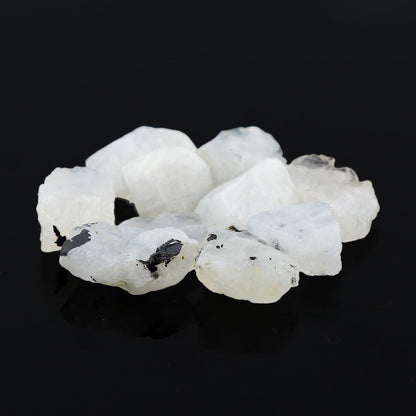 CRYSTALIS Wholesale (100cts) (10pcs) Natural Rainbow Moonstone Loose Gemstone Bulk Rough Jewelry Making Supply, Chakra & Healing Raw Stones, Wire Wrapping, DIY, Gem Collection (10-20mm)