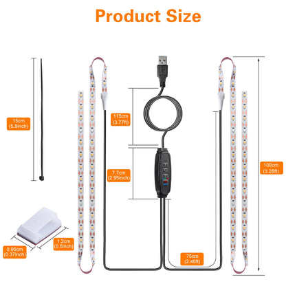 Grow Light Strip Waterproof Grow Lights for Indoor Plants Full Spectrum Plant Grow Lights Indoor with Auto ON/Off Timer White Red 120 LEDs Sunlike Grow Lamp for Plant Light for Indoor Plants (1)