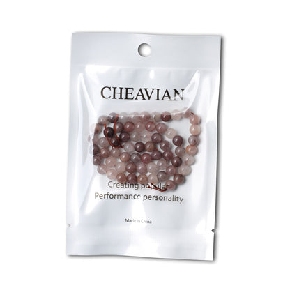 CHEAVIAN 60PCS 6mm Natural Pruple Berry Quartzite Crystal Round Loose Beads for Jewelry Making 1 Strand 15"