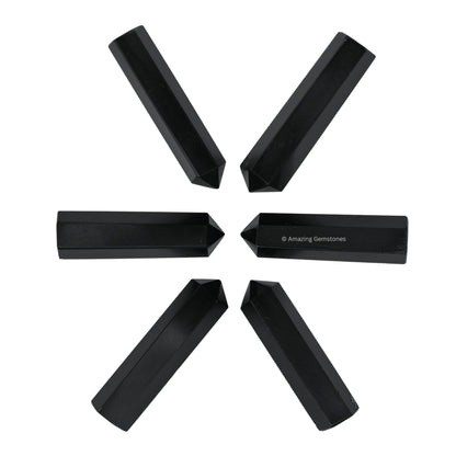 Amazing Gemstone Black Obsidian Crystal Points Bulk Healing Crystals and Stones - Pack of 3 Single Terminated Healing Wand Point Bulk Crystals for Crafts, Crystal Grid, DIY Work - Premium Crystals