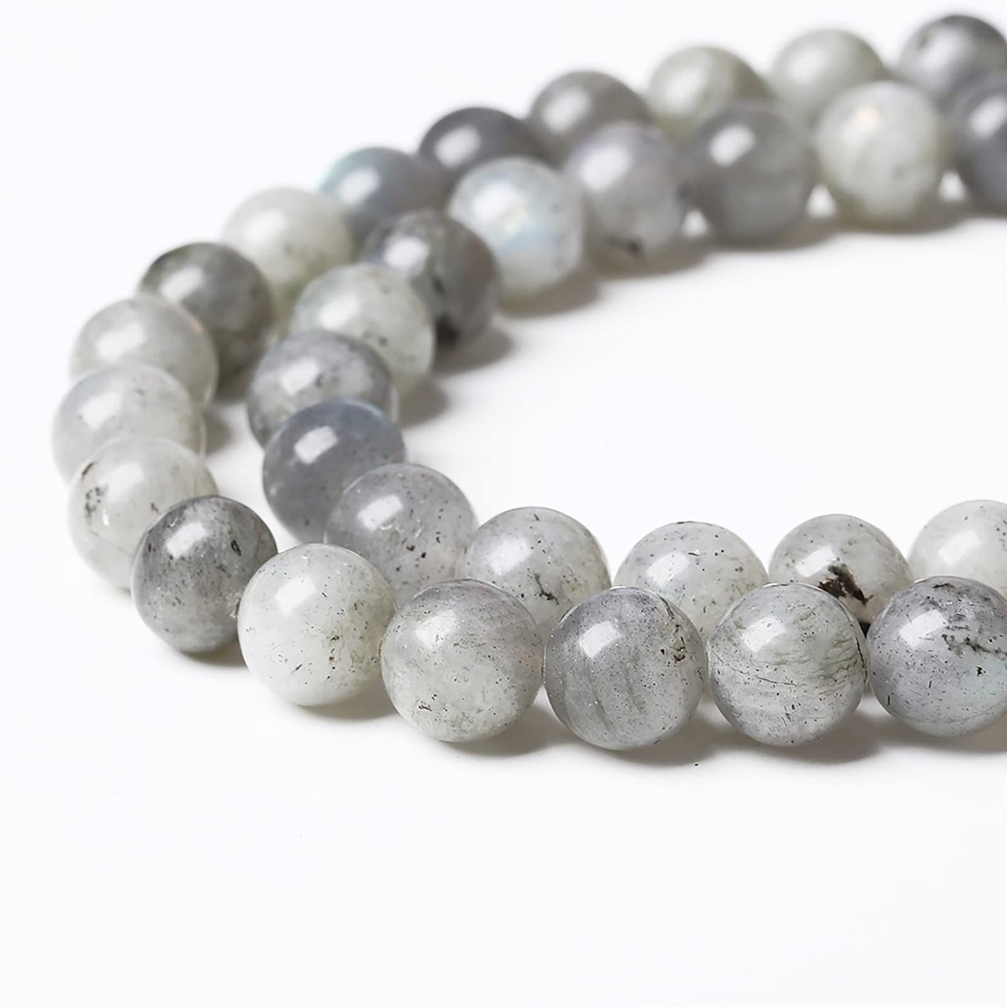60PCS 6mm Natural Gray Labradorite Stone Beads Larvikite Round Loose Spacer Beads for Jewelry Making for Jewelry Making DIY Bracelet Necklace 15 Inch,Energy Stone Healing Power(6mm, Gray Labradorite)