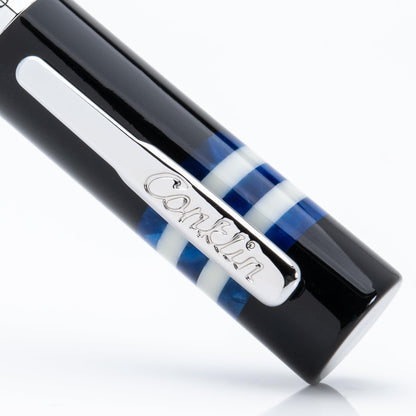 Conklin Toledo Fountain Pen – Blue Resin with 15ml Ink Bottle – Omniflex Nib – Heritage Luxury Writing Instrument for Collectors and Professionals