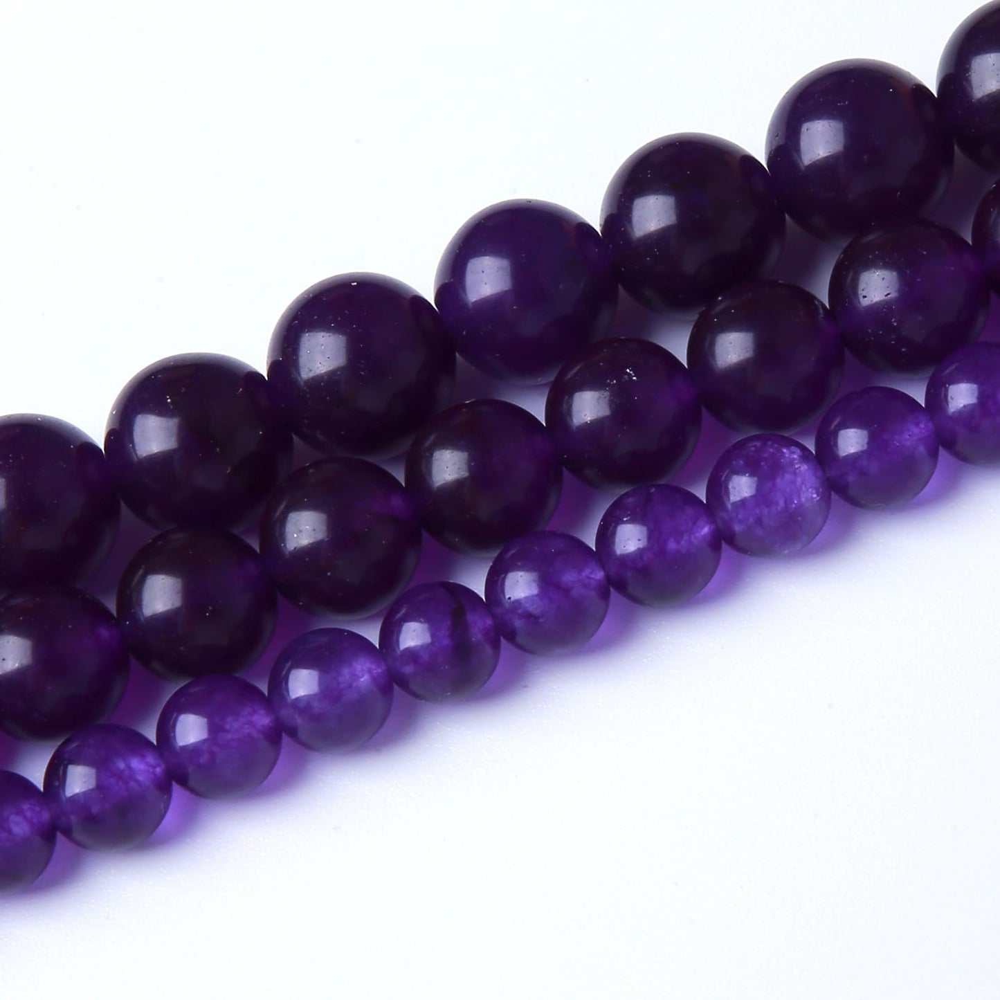 Deep Purple Chalcedony Stone Beads Gemstone Round Crystal Energy Jade Stone Beads for Jewelry Making DIY Bracelet Necklace 1 Strand 15.5inch 35PCS 10MM