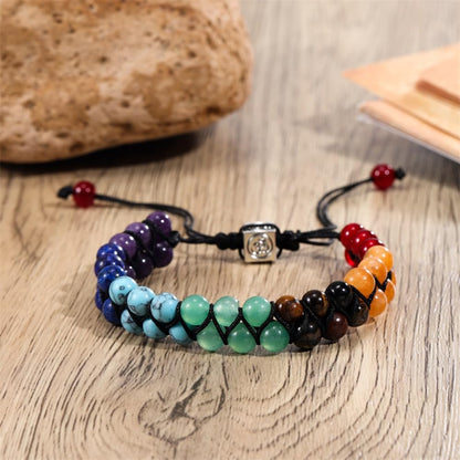 RUPCLALA Hand-woven 7 Chakra Bracelet for yoga relaxation