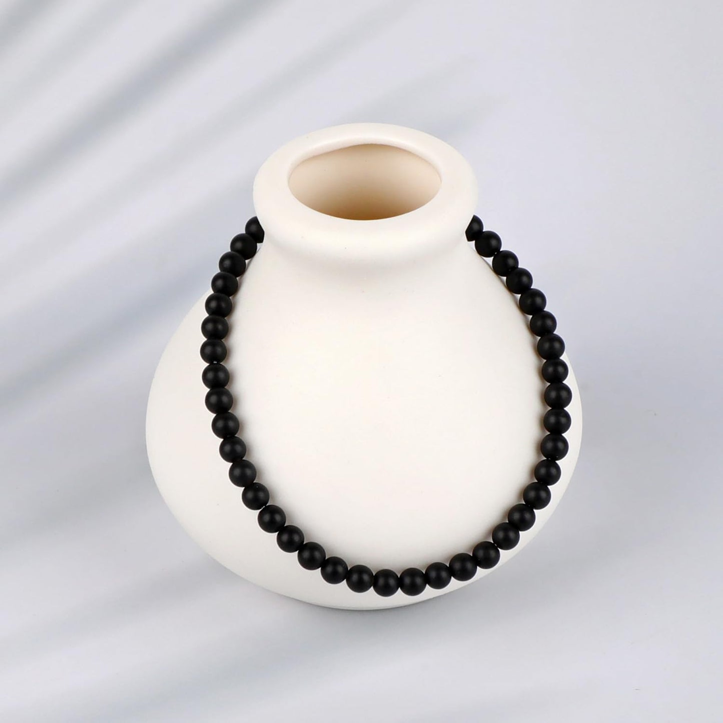 LPBeads Handmade Natural Gemstone Stretch Elastic 4mm Matte Black Onyx Bracelet Healing Crystal Round Stone Beads Jewelry Gifts for Women Men