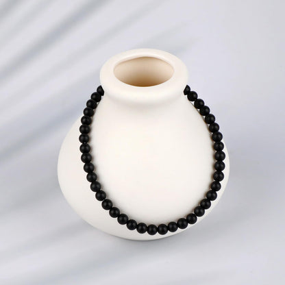 LPBeads Handmade Natural Gemstone Stretch Elastic 4mm Matte Black Onyx Bracelet Healing Crystal Round Stone Beads Jewelry Gifts for Women Men