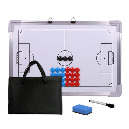 Suprwin Magnetic Soccer Football Coach Board，Portable Clipboard Tactical Magnetic Board Kit W/Marker Pieces,Pen, Eraser, Storage Bag