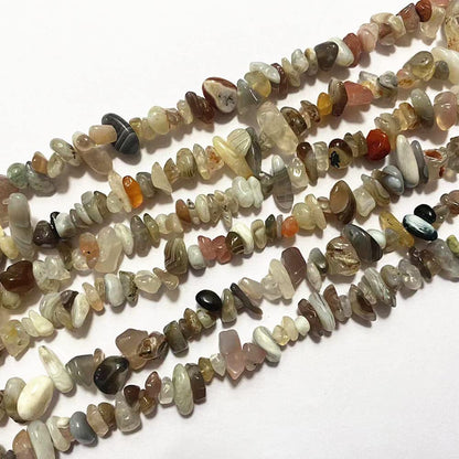 PLTbeads 7-8mm Natural Botswana Agate Gemstone Chips Beads Healing Crystals Waist Bracelets Necklace Kit Irregular Stone DIY Crafts Design Jewelry Making
