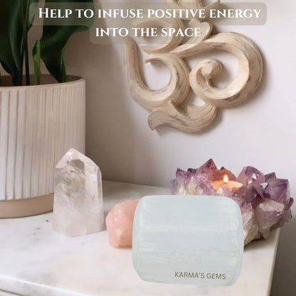 Karma Gems Selenite Tumbled Stones Natural Crystal Kit for Reiki Healing Crystal Polished, Tumble Stones, Chakra Balancing, Reiki Gift, Home Decor (15-25 MM)