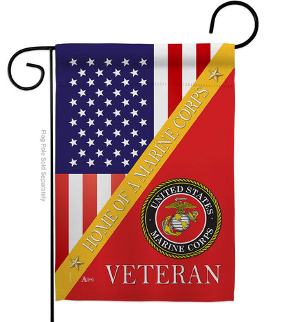 Home of Marine Corps Garden Flag - Armed Forces USMC Semper Fi United State American Military Veteran Retire - House Decoration Banner Small Yard Gift Double-Sided Made In USA 13 X 18.5, Thick Fabric