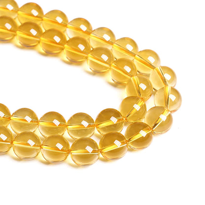 8MM 46PCS Natural Crystal Stone Clean Citrine 3A Grade Loose Beads for Jewelry Making DIY Bracelet