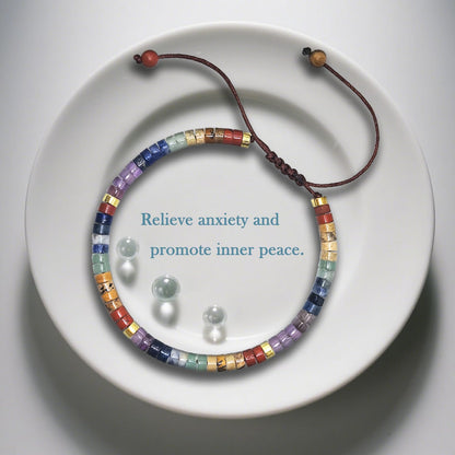 Vyooxcy Chakra Bracelets for Women，7 Chakra Bracelet Crystal Beaded Healing Bracelet for Women Spiritual Bracelets ，Healing Crystals Meditation Relax Women Anxiety