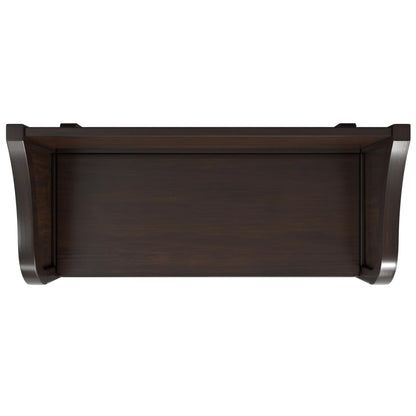 SIMPLIHOME Connaught SOLID WOOD 42 inch Wide Traditional Entryway Storage Bench with Shelf in Chestnut Brown for the Living Room, Entryway and Family Room