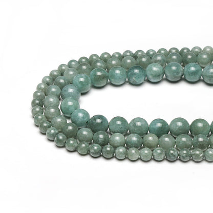 60pcs 6mm Burmese Jade Loose Beads for Jewelry Making, Natural Semi Precious Beads Round Smooth Gemstone Spacer Beads Charms for Necklaces Bracelets