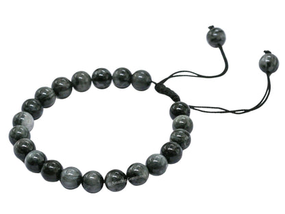 Amazing Gemstone Grey Cats Eye Bracelet, Gifts For Men & Women - Protection Healing Crystal Bracelet - 8mm Gemstone Beaded Adjustable Bracelet, Pulseras Para Hombres Mujer Stocking Stuffers