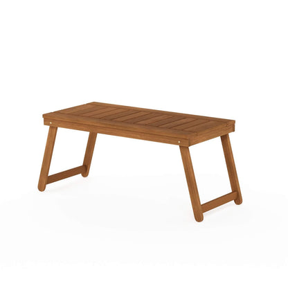 Furinno DALAM Patio Table, Folding Outdoor Side Table with Slatted Tabletop, Coffee Table, for Indoor, Balcony, Patio, Garden, Porch, Natural