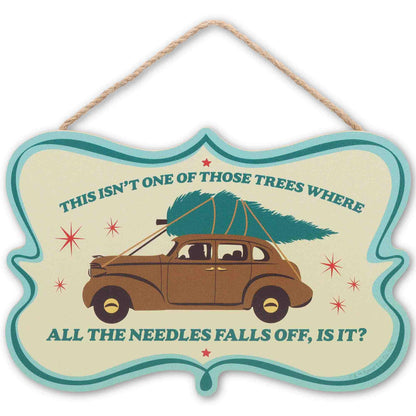 A Christmas Story Tree Needles Quote Hanging Wood Wall Decor - Funny Christmas Story Decoration for Home