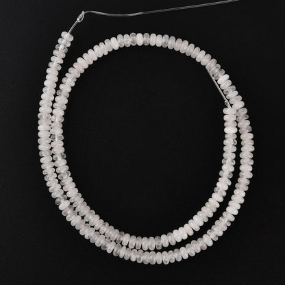 170pcs 4x2mm Natural White Crystal Stone Disk Rondelle Spacer Semi Precious Gemstone Loose Beads for Jewelry Making 15 Inch