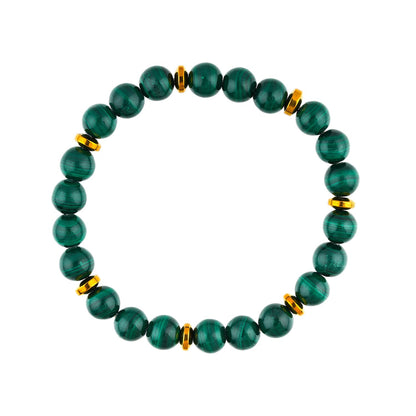 YASHEE Malachite Power Beaded Crystals Bracelet, Protection, Money Wealth Success Bracelet, Chakra Energy Healing Gemstone, Yoga Crystal, Stretchable Elastic Men & Women Bracelet