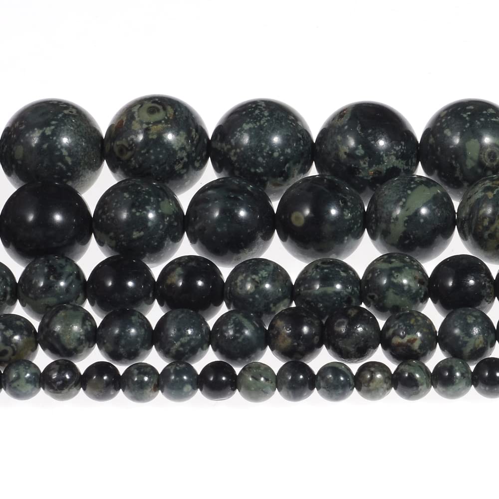 10mm Natural New Kambaba Jasper Gemstone Round Loose Beads Crystal Stone Bracelet Necklace Accessories Crafts for Jewelry Making DIY,1 Strand 15"